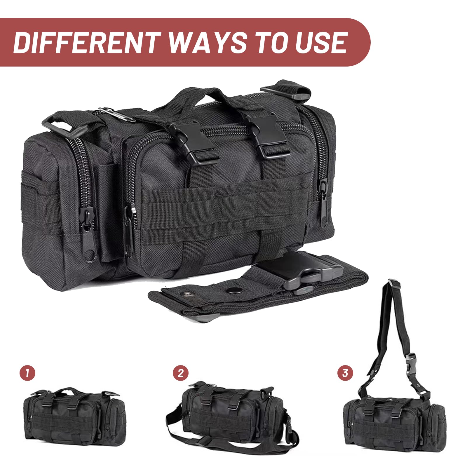 Universal Tactical Car Seat Back Organizer with 5 Detachable Molle Pouch, Tactical Vehicle Panel Back Seat Organizer Vehicle Protector Molle Pouch Molle Pouches Truck for Men Car Truck Ford Jeep