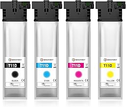 SINOPRINT T11D Cartridges for Epson T11D1 T11D2 T11D3 T11D4 Printer Cartridges Compatible with Epson Workforce Pro WF-C5390 WF-C5890 WF-C5390DW WF-C5390DN WF-C5890DWF BAM (Pack of 4)
