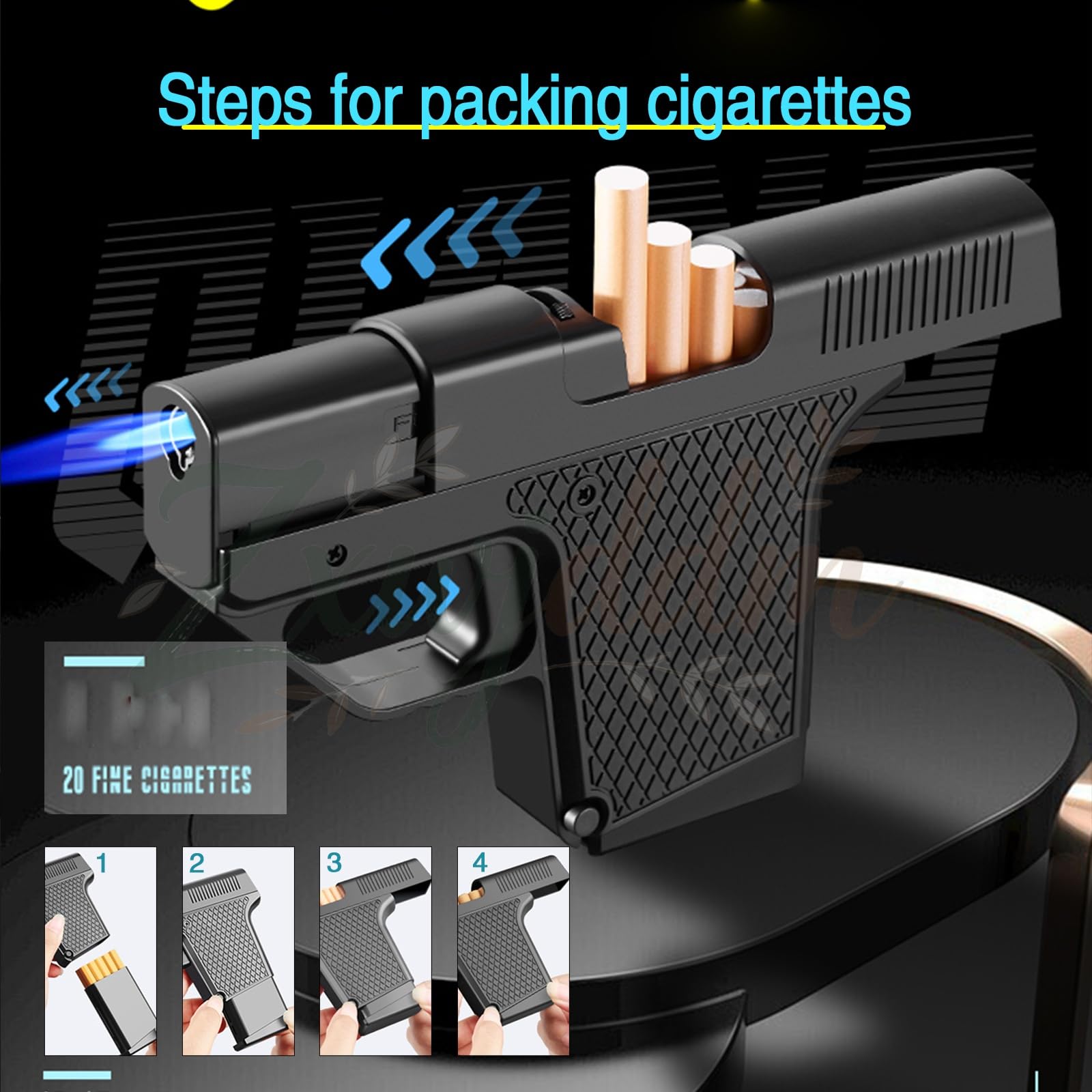 Confezione da 2: portasigarette Multifunzionale e Accendino Combinato - Contiene 10 Sigarette, Jet Flame Antivento al butano, Ricaricabile - Progettato(Carburante Non Incluso)(Pink)