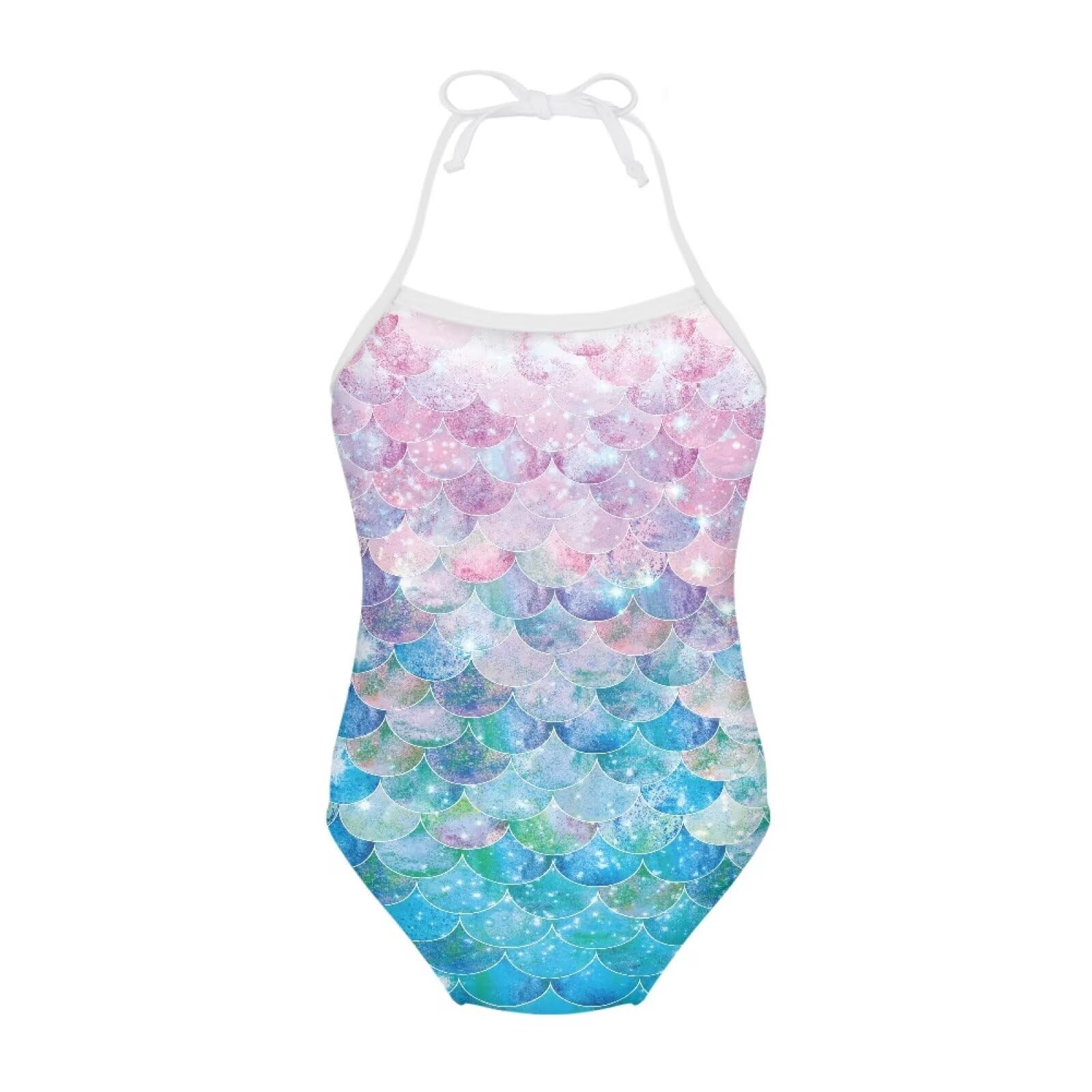 Girls One Piece Swimsuit Beach Bathing Suit Toddler Floral Halter Straps Swimwear for 1-10 Years