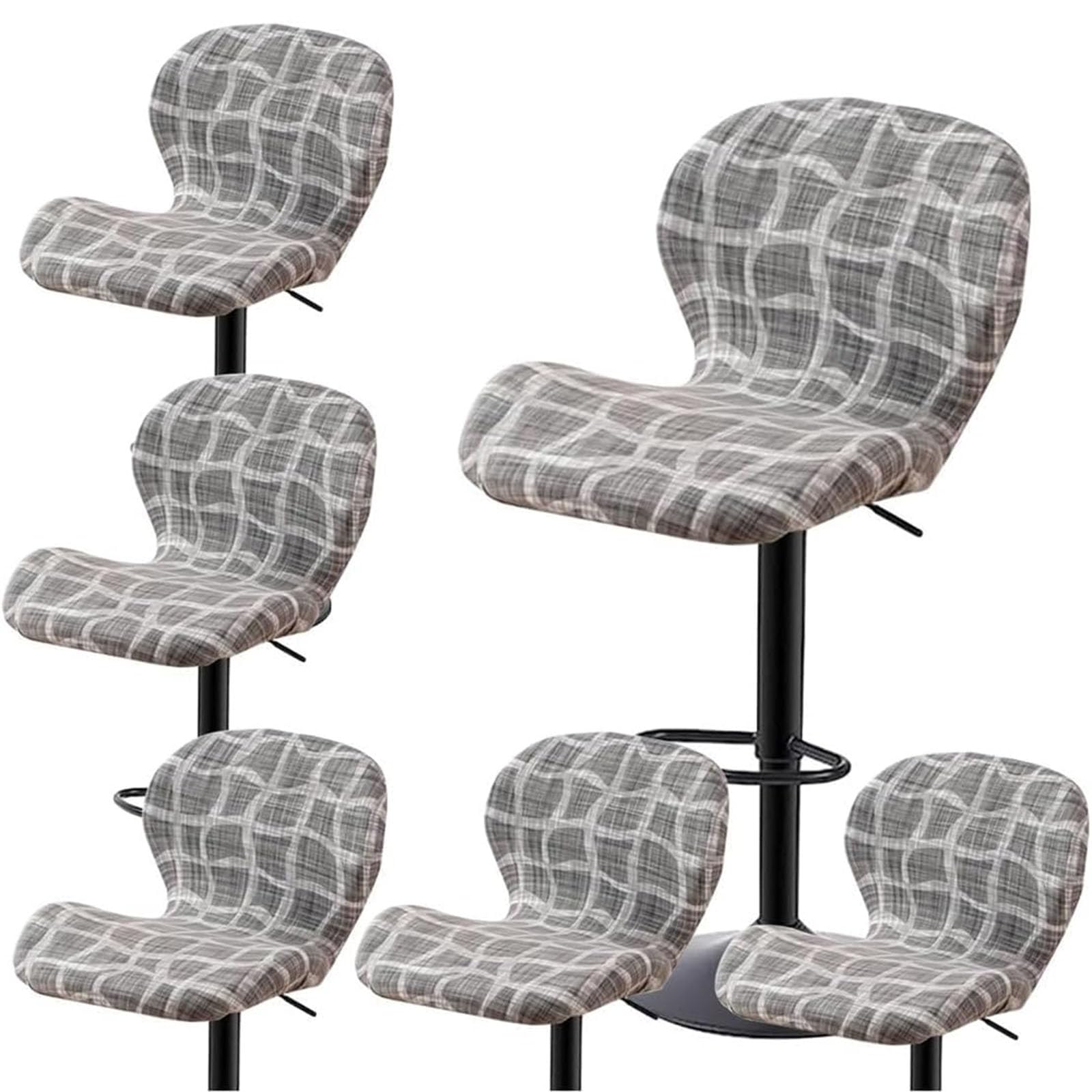Leomix Stretch Printed Bar Stool Cover Set of 1/2/4/6, Adjustable Swivel Bar Stools Slipcover, Barstool Protector Covers for Dining Room Kitchen,M,6pack