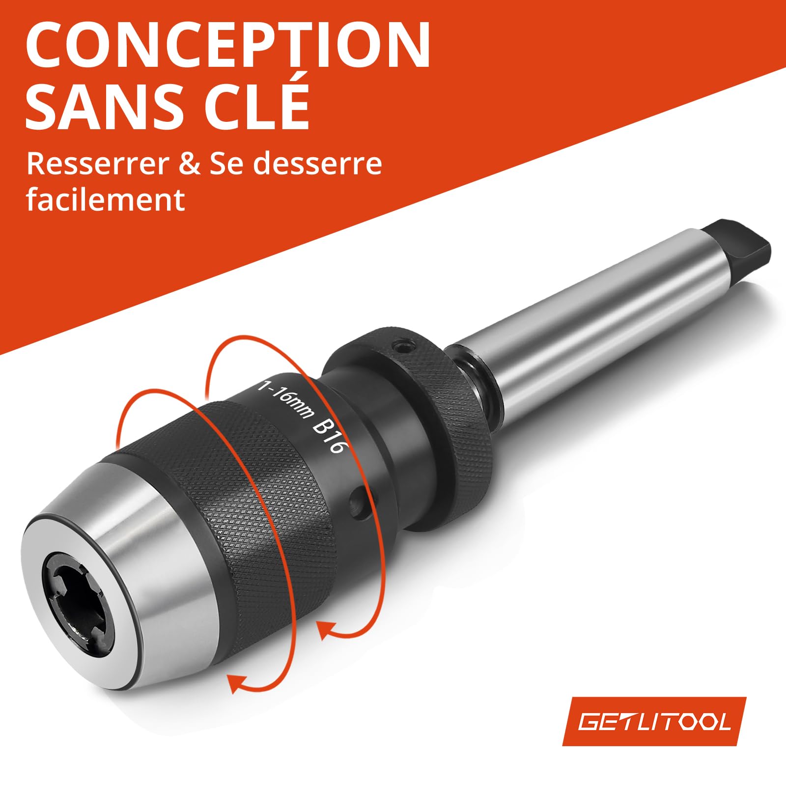 Mandrin Sans Clé MT3-B16 0.5-16mm Pour Tour Perceuse Fraiseuse - Cône Morse