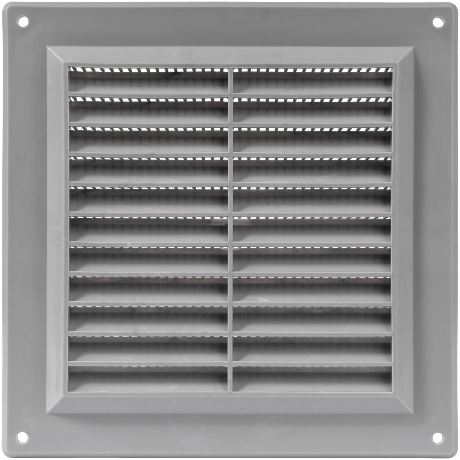 Vent Systems 150 x 150 mm / 6" x 6" Inch Square Plastic Air Vent Cover, Louvered Wall Grille with Insect Mesh, HVAC Vent Cover for Intake and Exhaust for Wall, Ceiling, Shed, Home Improvement