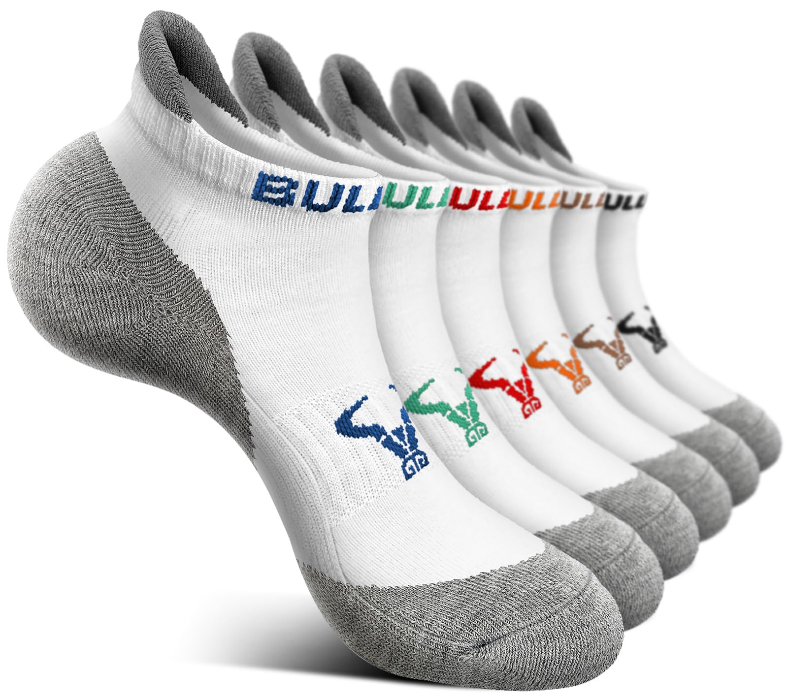 BULLIANT Women Athletic Ankle Running Socks Multi-Pack Cushioned No Show