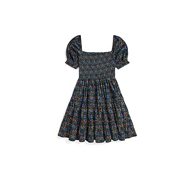 Polo Ralph Lauren Kids Floral Smocked Cotton Jersey Dress (Big Kid) Girl
