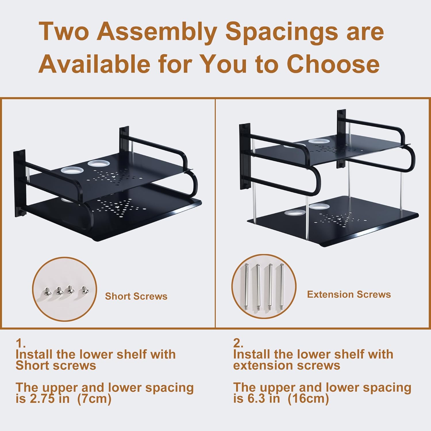 HNVNER Floating AV Shelves,Projector Wall Mount DVD Shelf,Floating Entertainment Center Bracke Under TV for Cable Boxes/Games Console/DVR/TV Accessories (Double Layer)