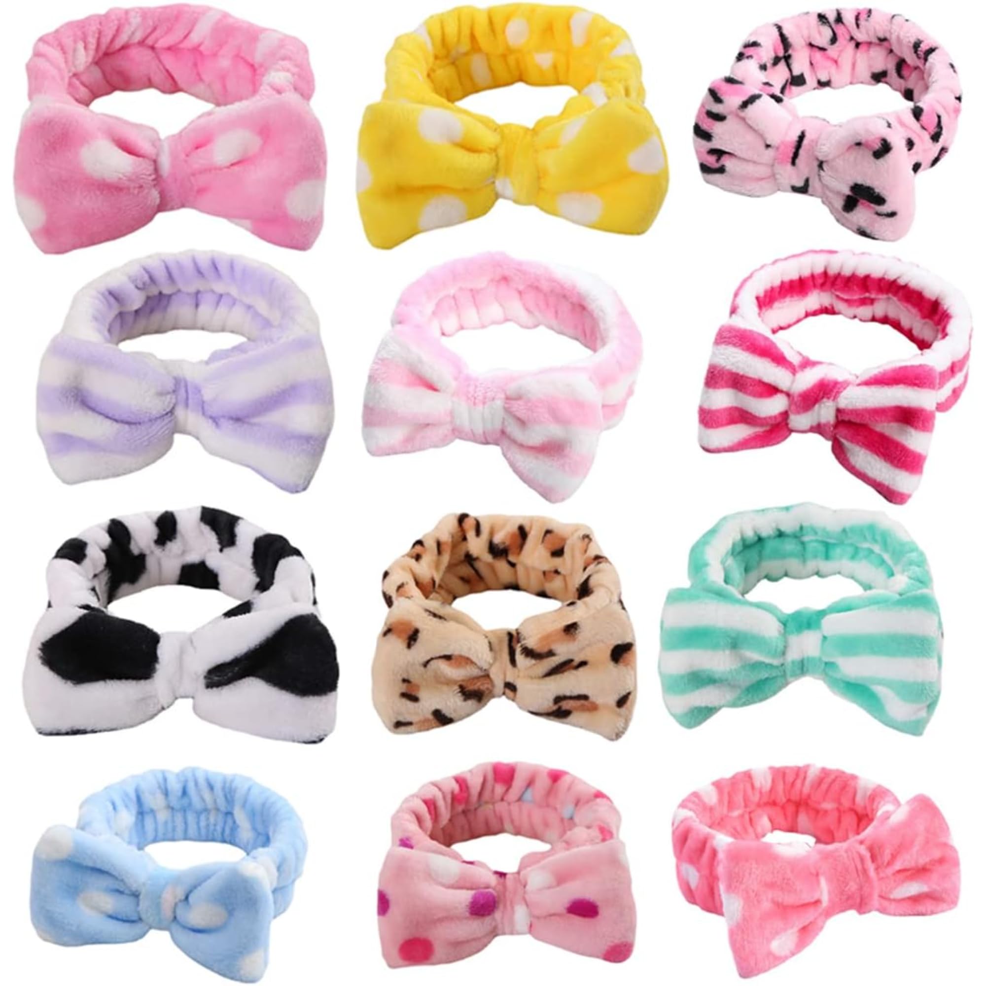 Nest Glow Face Wash Headband with Wristbands for Women | Soft Bowknot Headband | Super Absorbent Flannel Wrist Towel Bands for Makeup, Yoga & Fitness, 4pcs-image-23