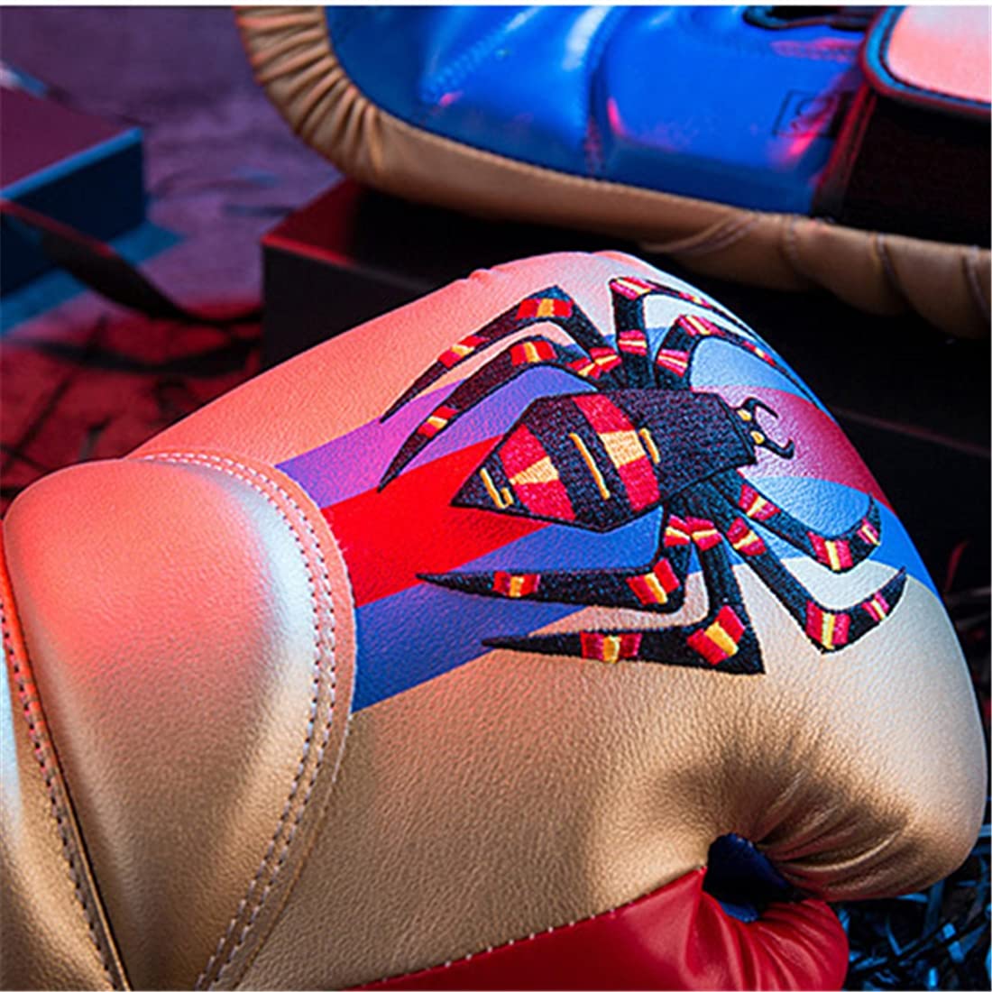 Guanti da Boxe di Grado PRO, Guanti da Combattimento di Formazione in 14Oz, Kickboxing Muay Thai Punzonatura Bag MMA, per Uomo E Donna,Bianca
