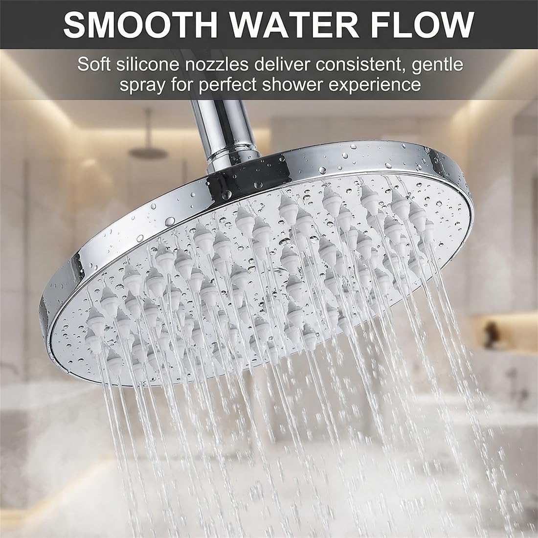 100 Pezzi Ugelli in Silicone per Soffione Doccia, Ricambi Universali per Riparazione Soffione in Acciaio Inox, per Foro Diametro 4mm (Grigio)