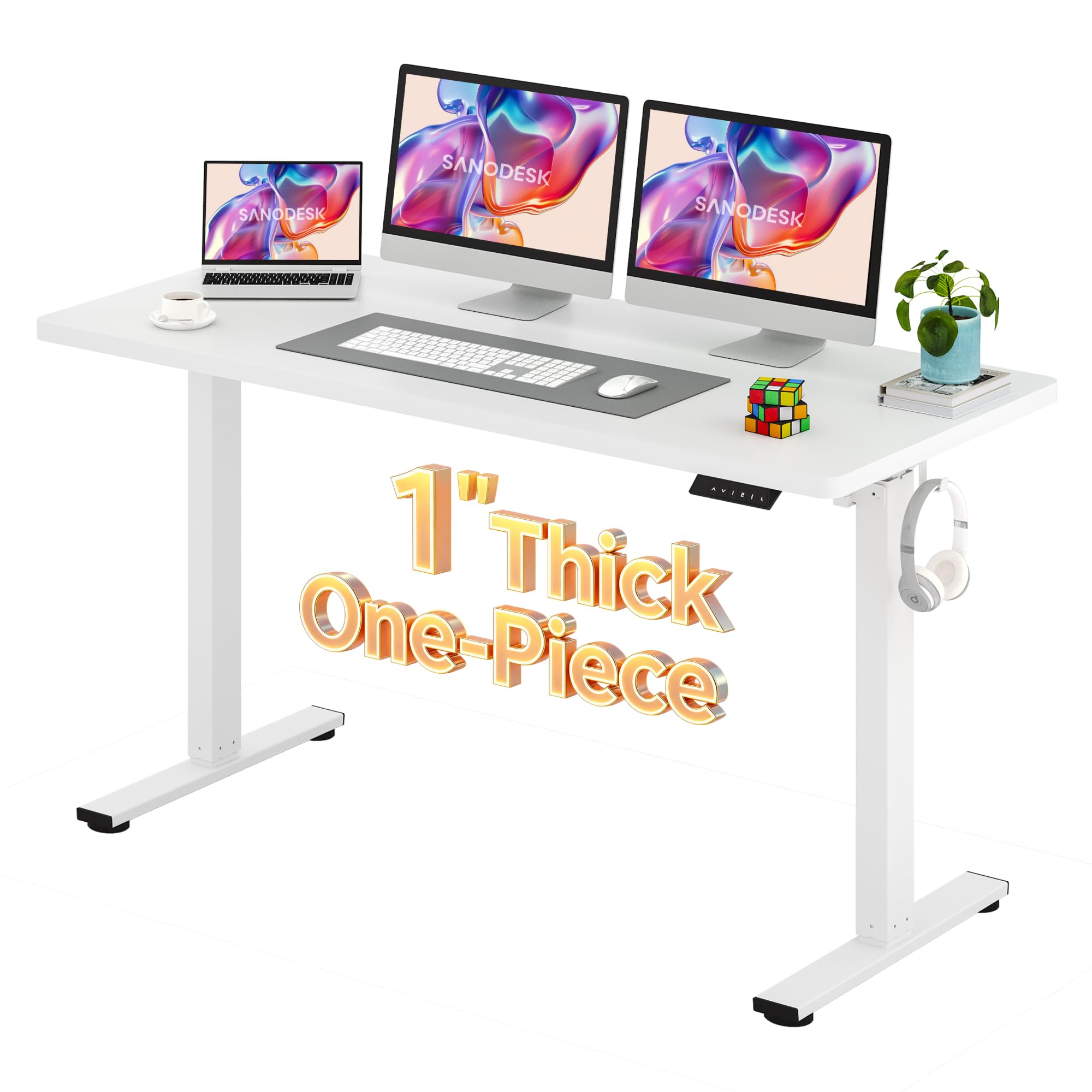 SANODESK One-Piece 1'' Thick Height Adjustable Standing Desk 60''x24''
