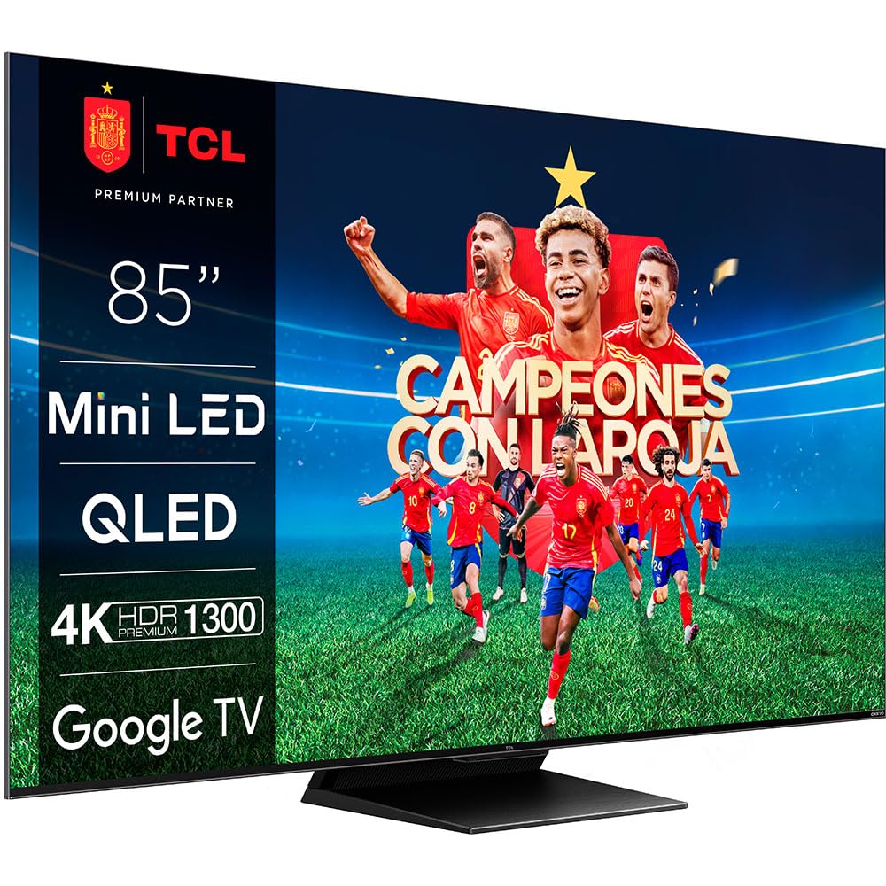TV QLED Mini LED TCL 85C805 215 cm 4K UHD Google TV Aluminium brossé