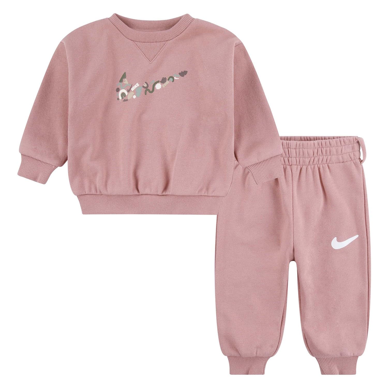 NIKE Sportswear Infant Girls Primary Play Crew Set Rosa 24 Mesi
