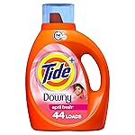 Tide Plus A Touch of Downy Liquid Laundry Detergent, April Fresh Scent, 63 fl oz, 44 Loads, HE Compatible