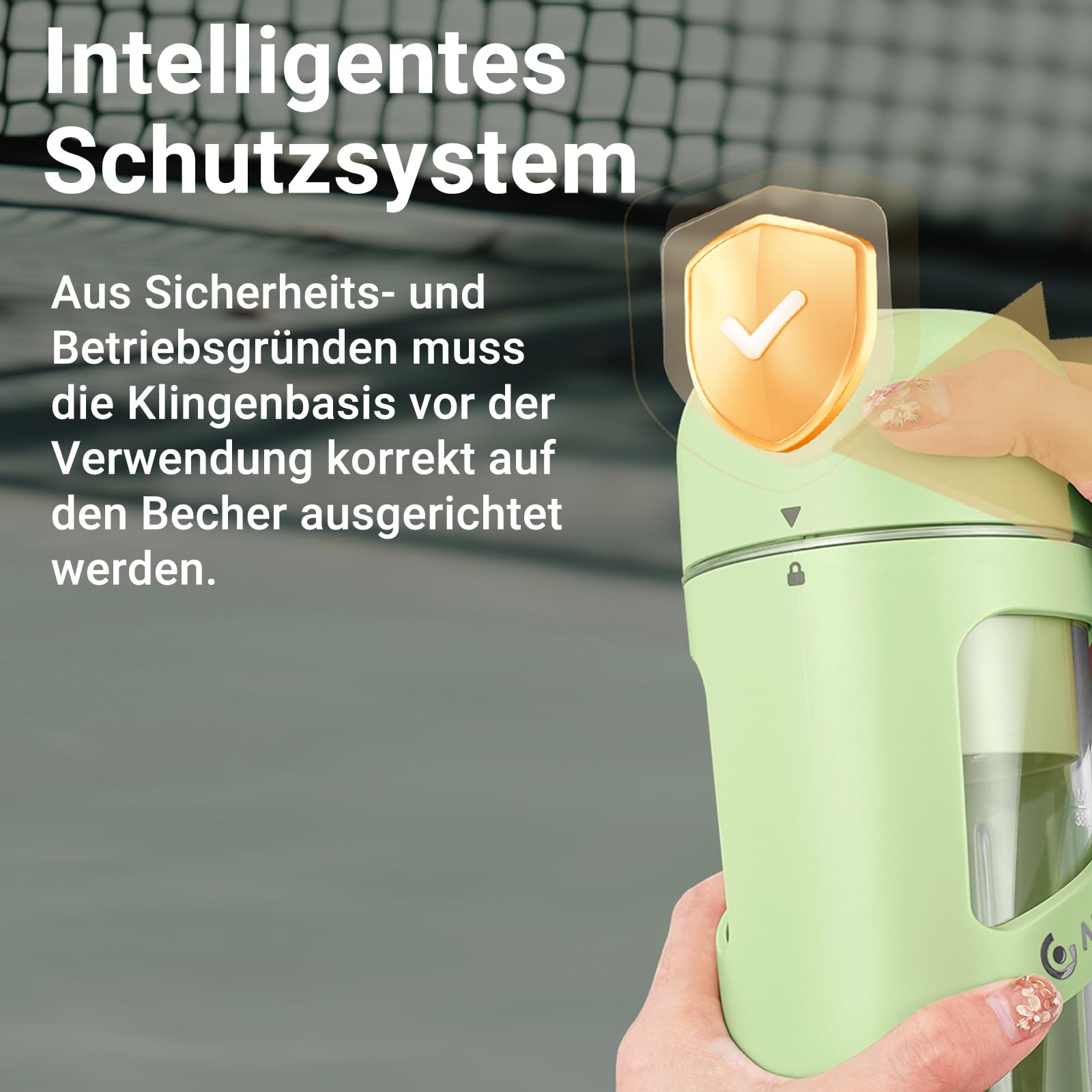 AMZCHEF Vakuum Smoothie Maker, Tragbarer Mixer für Milchshake, Saft, Smoothie - 380ml Vakuum Antioxidantien Saft Flasche - Kabellos wiederaufladbare Flasche für Minimixer