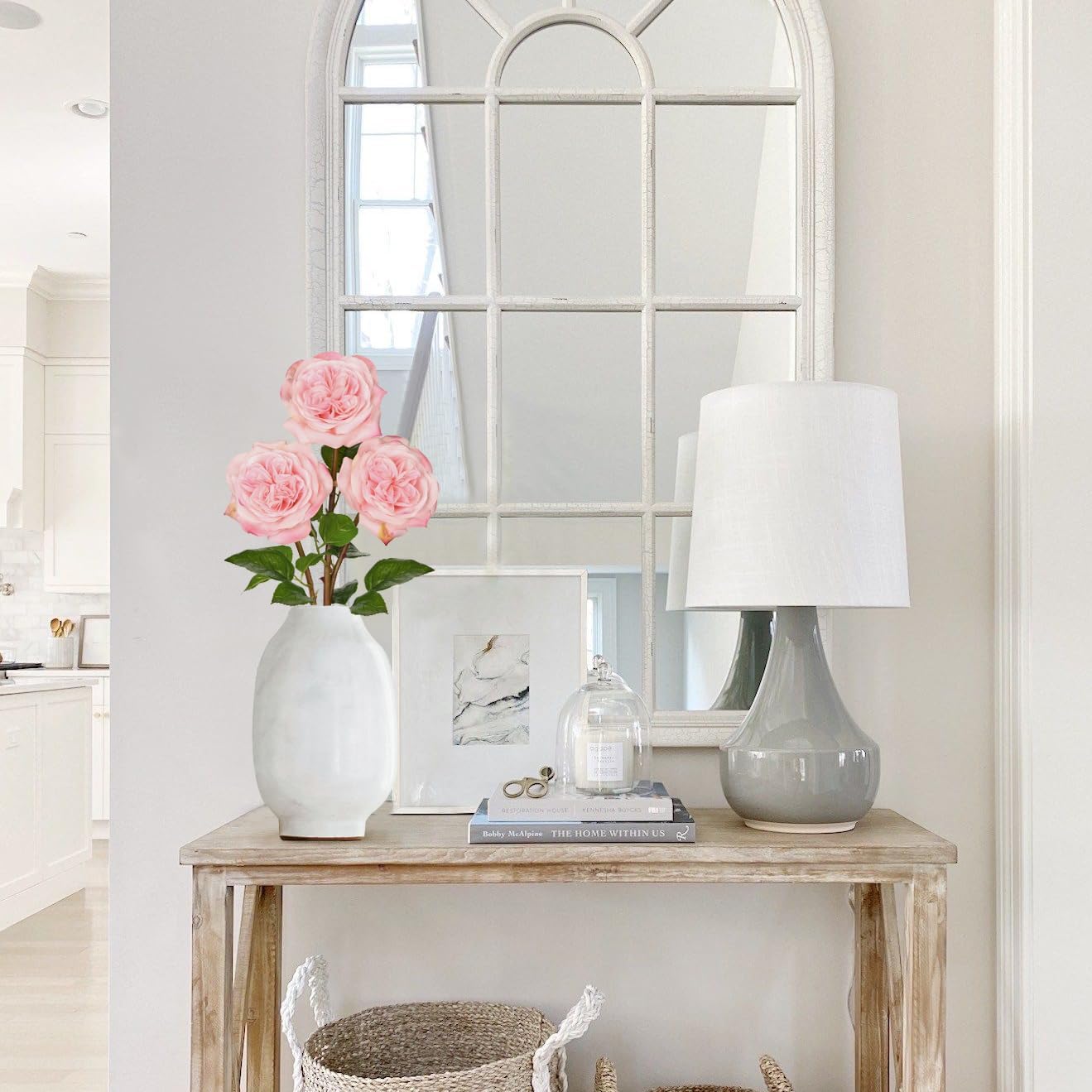 Artificial Roses - Set of 3 Long-Stem Real Touch Silk Roses, 24.4" Faux Flowers for Home Decor, Wedding Bouquets, Centerpieces & Floral Arrangements – Lifelike Pink Fake Roses - Image 5