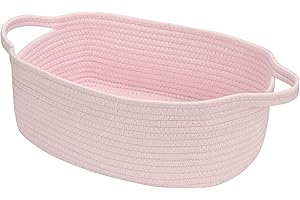 Small Pink Woven Rope Baskets for Baby Gift and Storage