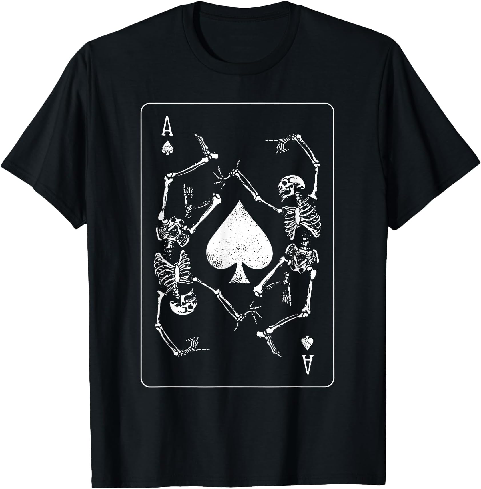 Goth Punk Ace of Spades Card Shark Gambler Skeleton T-Shirt