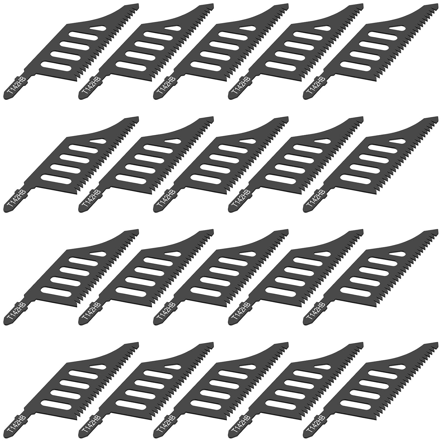 20 Pcs Carbon Steel Jigsaw Blade Set,T Shank Jig Saw Blade Professional Jig Saw Accessories for Soft Wood Plywood Fiberboard