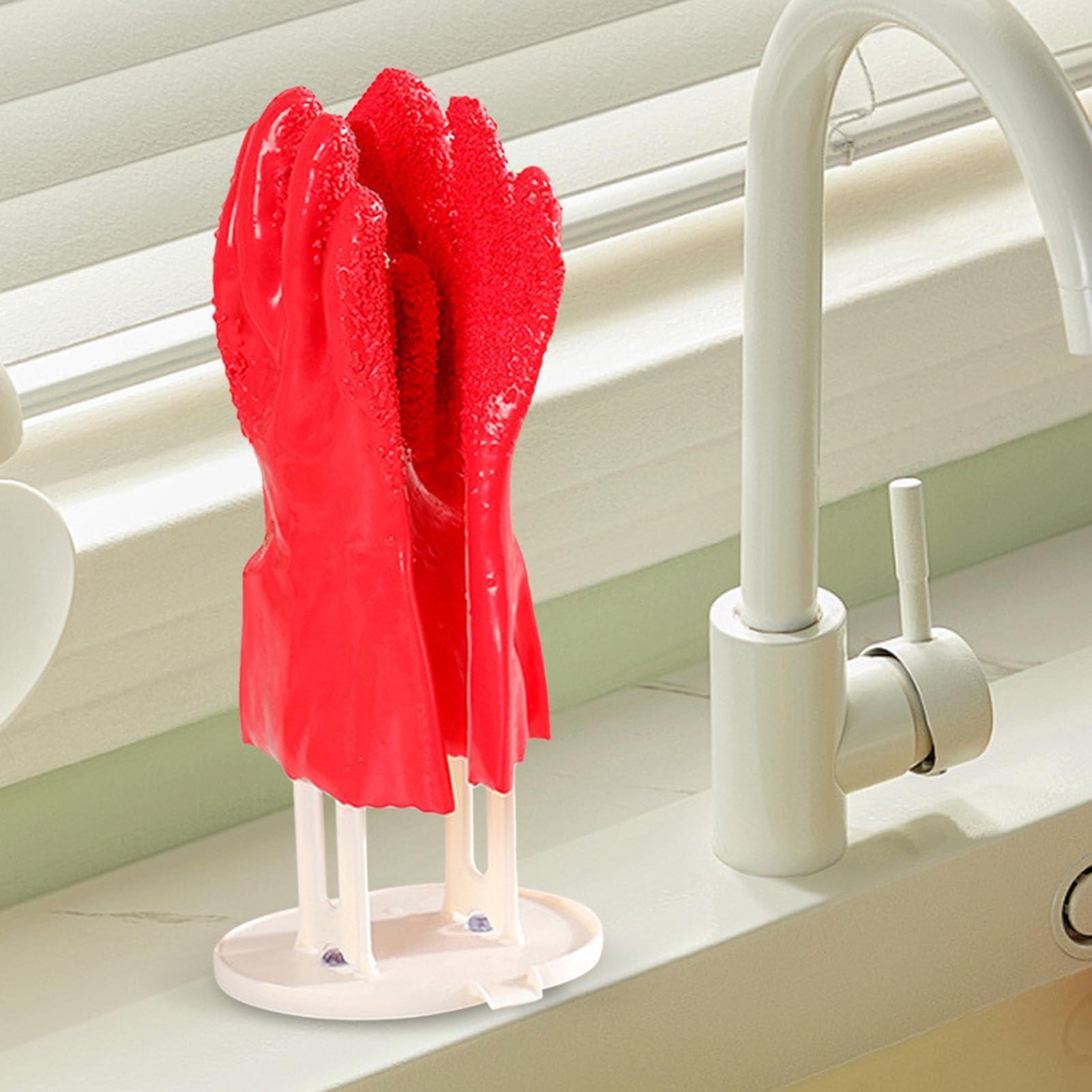 COELO Supporto Da Tavolo Per Guanti E Panno Spugna – Bianco – Design Moderno Per Cucina E Bagno – Nasconde I Guanti Di Gomma