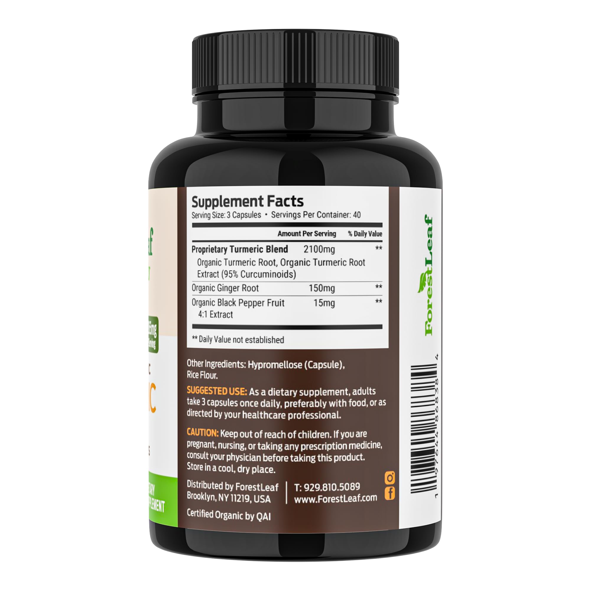 Turmeric Supplement Extra Strength 2265mg - Turmeric Curcumin Supplement w/BioPerine Black Pepper - Tumeric and Ginger Supplements, 95% Curcuminoids, Supports Immune & Joint Health, 120 Caps — Amazon image 9