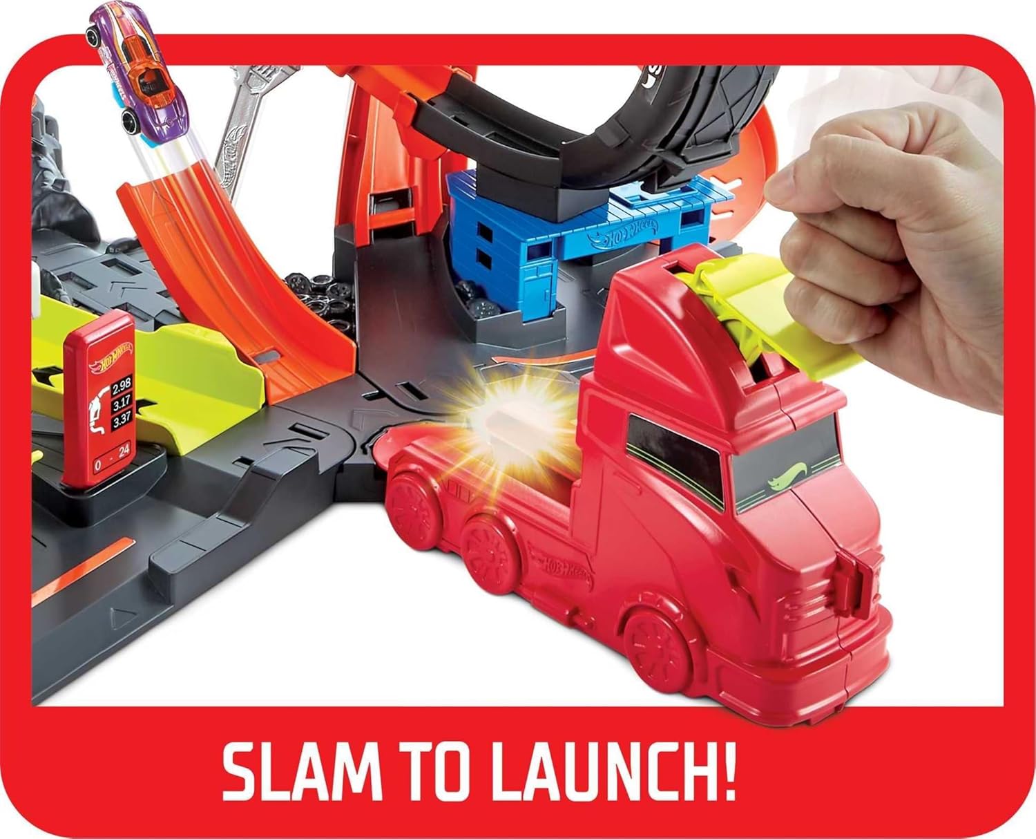 Hot Wheels City Toxic Gorilla Attack Playset Slam to Launch