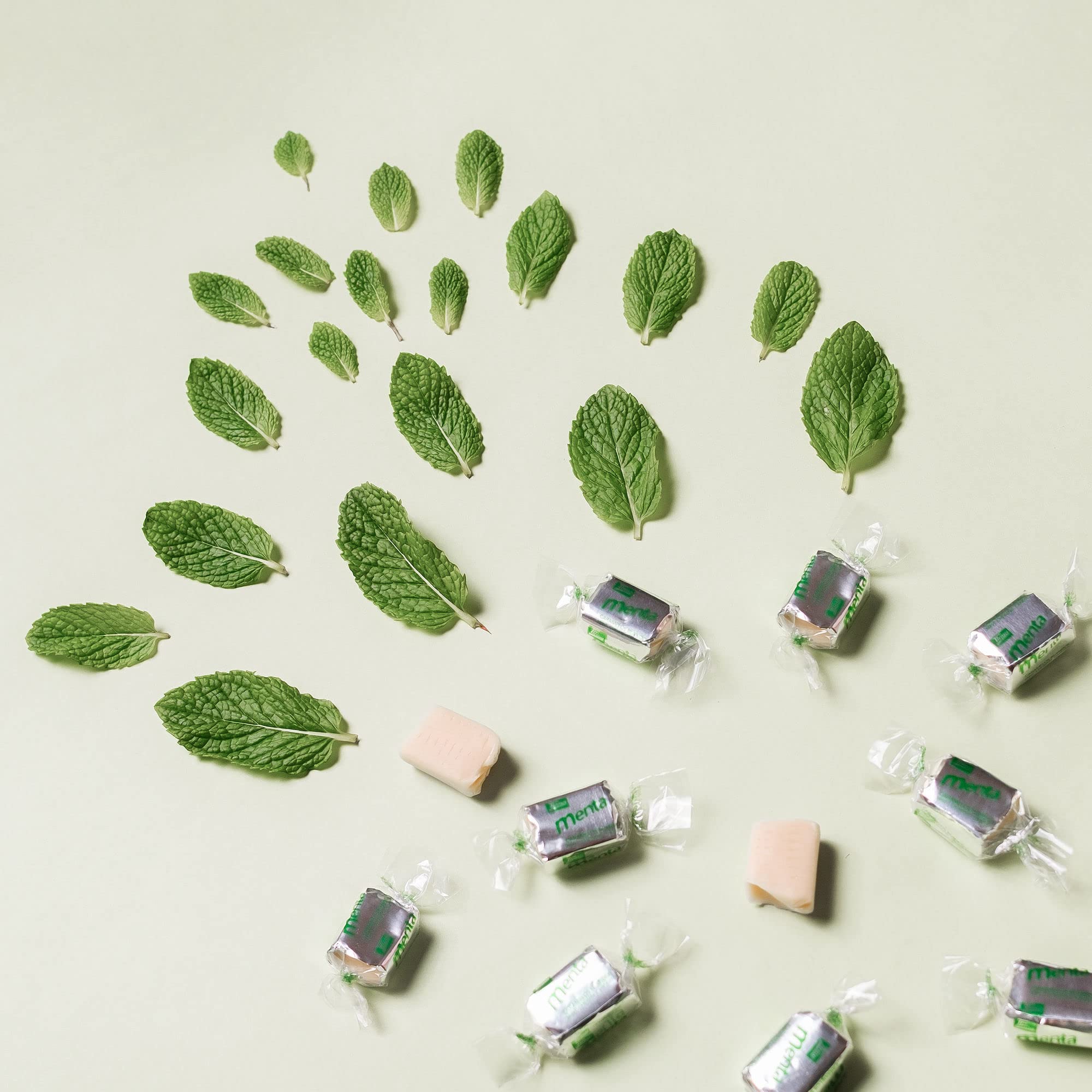 Tirma Caramelos de Menta | Caramelos Masticables de Menta | Caramelos sin Gluten | Bolsa de Golosinas de Menta Blandos | Envasados Individualmente | 125 g