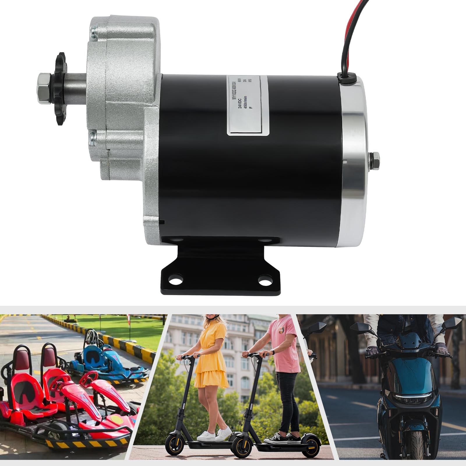 Silnik elektryczny o mocy 600 W, silnik szczotkowy, silnik do roweru elektrycznego, do przebudowy, kompaktowy rozmiar, nośność 200 do 250 kg, moc 24 V