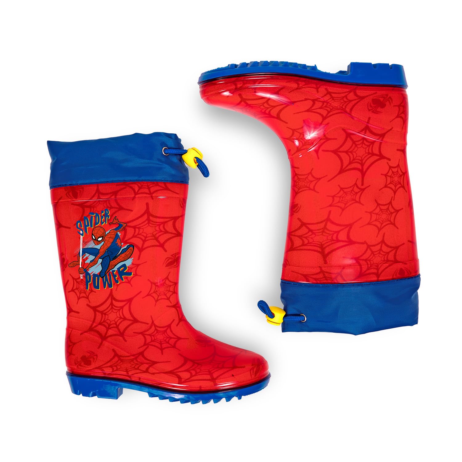 PERLETTI Marvel Spider Man Regenstiefel für Kinder - Spiderman Wasserdichte Stiefel Rot mit Rutschfeste Sohle