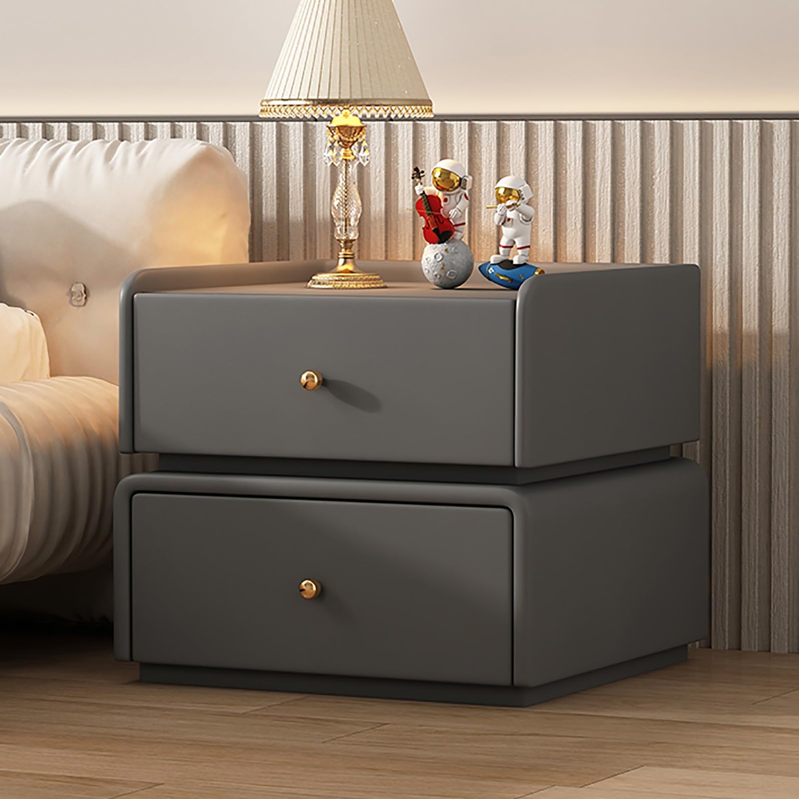 Console de nuit moderne en bois massif table basse de salon gris foncé