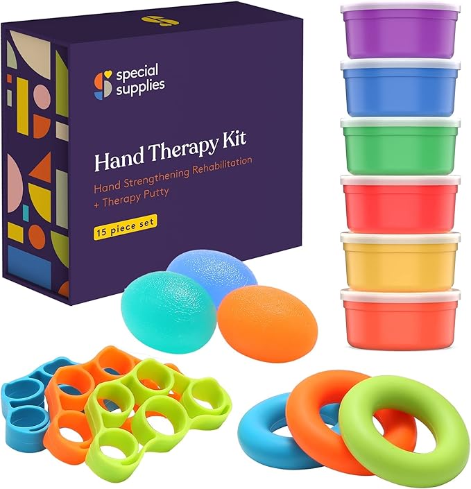 Special Supplies Physical Therapy Putty Kit, Finger Exercisers, and Hand