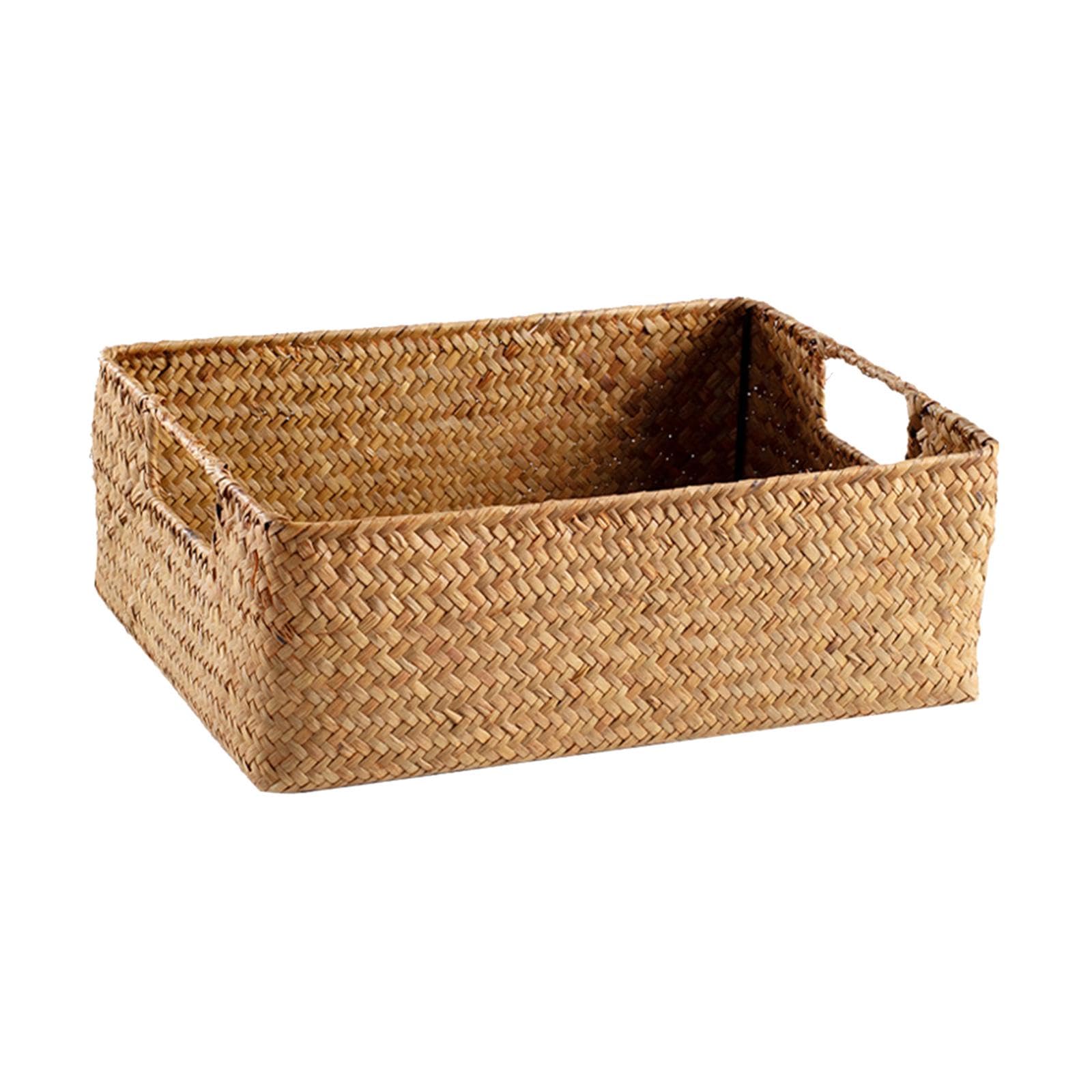 Panier de rangement en jonc de mer pour stopper le désordre sur vos étagères