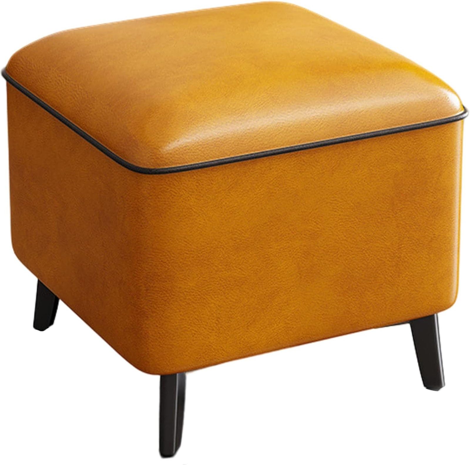 Repose-pieds polyvalent salon bureau chambre cube en cuir