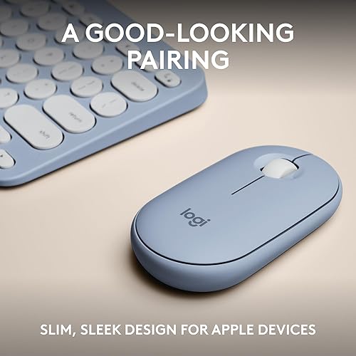 Miniatura 2 de Logitech Pebble 2 Combo para Mac, teclado y mouse inalámbricos, delgado, silencioso y portátil, personalizable, mouse y teclado Bluetooth, fácil de