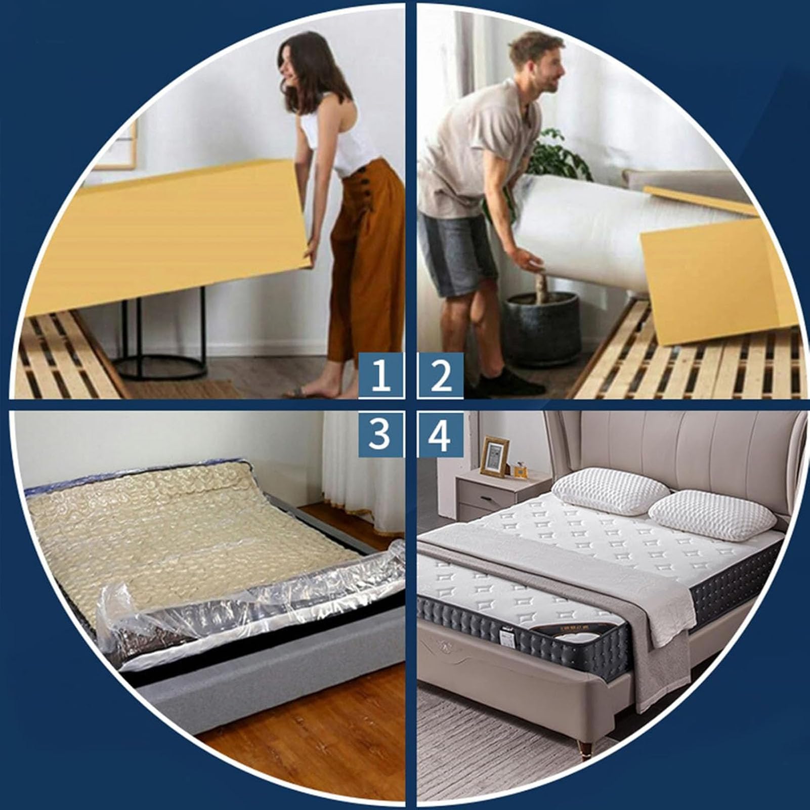 Materasso Ibrido Queen Size 25cm - Memory Foam E Molle Insacchettate - KOULBR Z - Antirughe E Traspirante