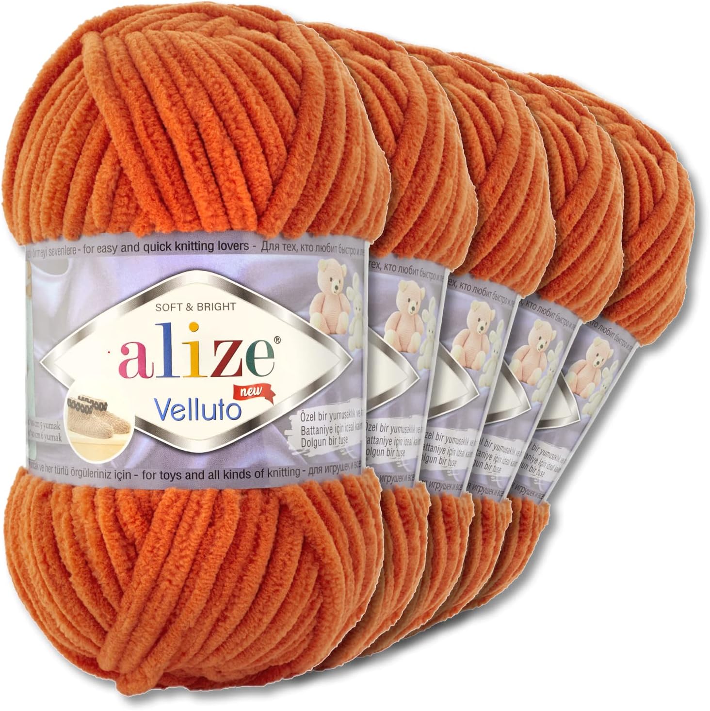 Alize Velluto Wolle Set - 3x100g Kuschelige Chenille Wolle Zum Häkeln & Stricken