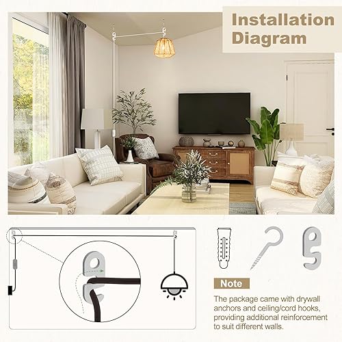 Miniatura 5 de DiCUNO Cable de Extensión para Linterna Colgante, Portalámparas Colgante E26 con Interruptor de Control en Línea de EncendidoApagado, Interruptor