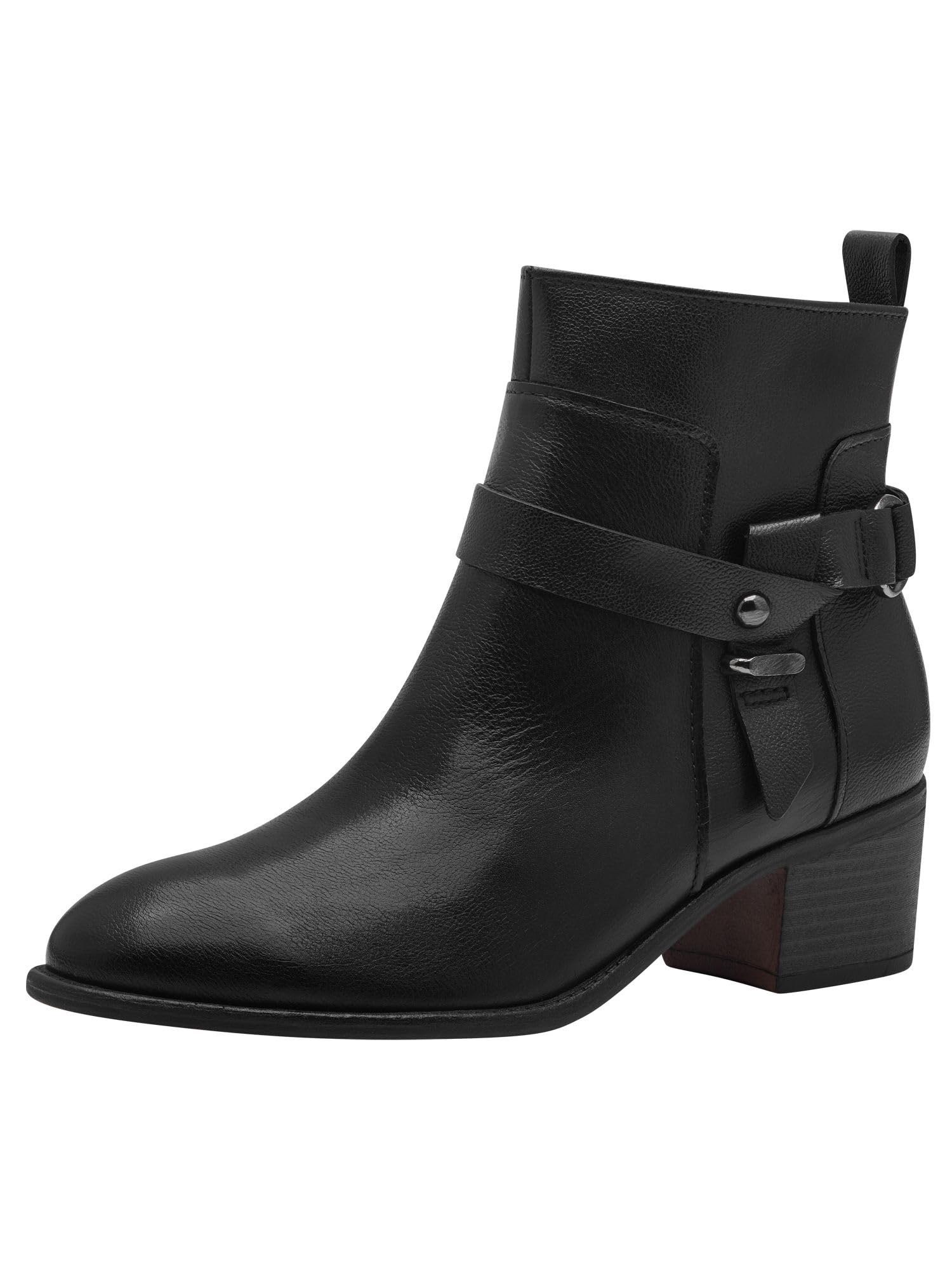 MARCO TOZZI Ladies Leather Zip Up Ankle Boots, black, 8.5 UK