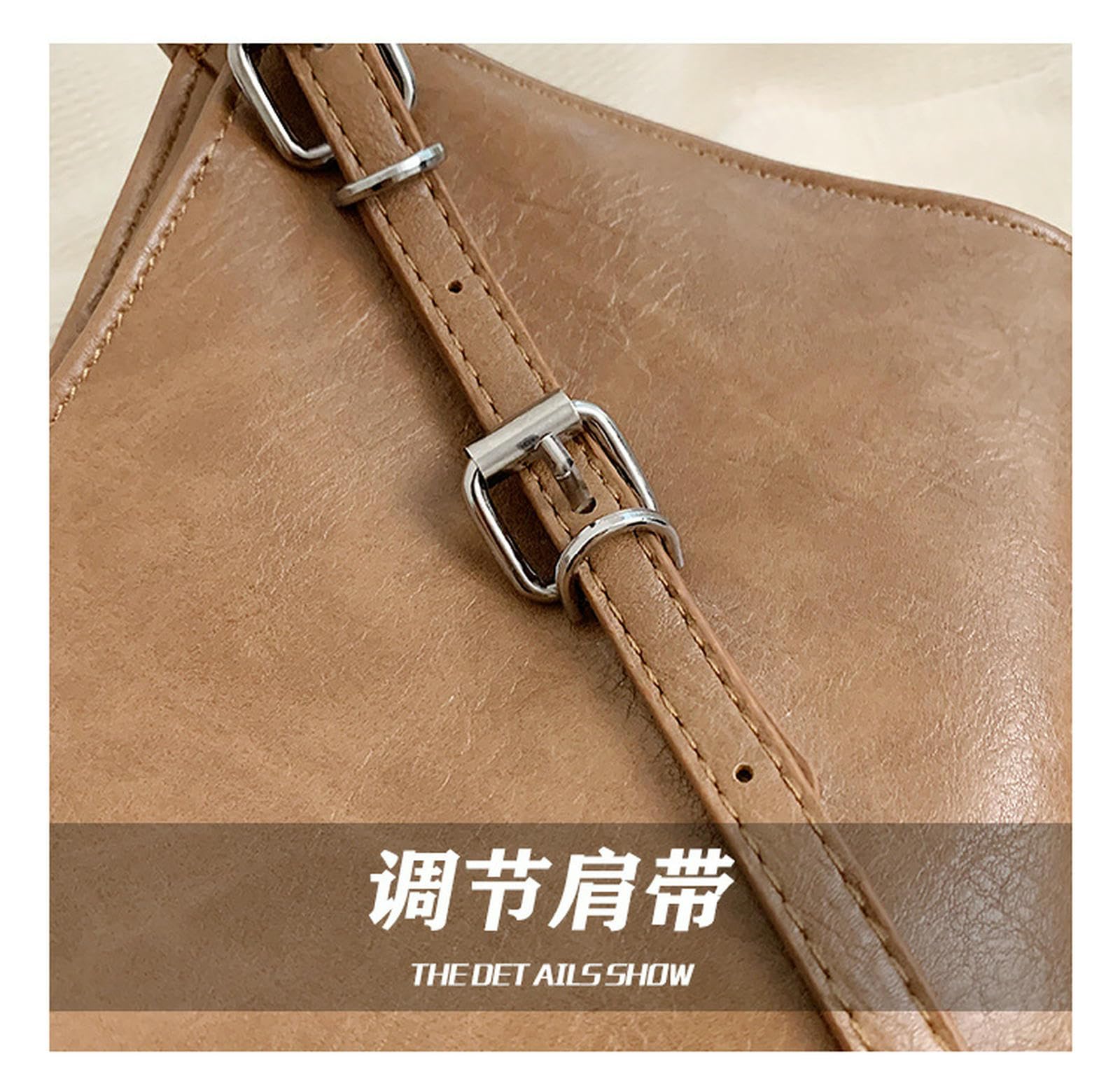 Frizione Donna Borsa da Stile Vintage;può Essere Utilizzata Come Borsetta, A Tracolla O -Marrone Chiaro