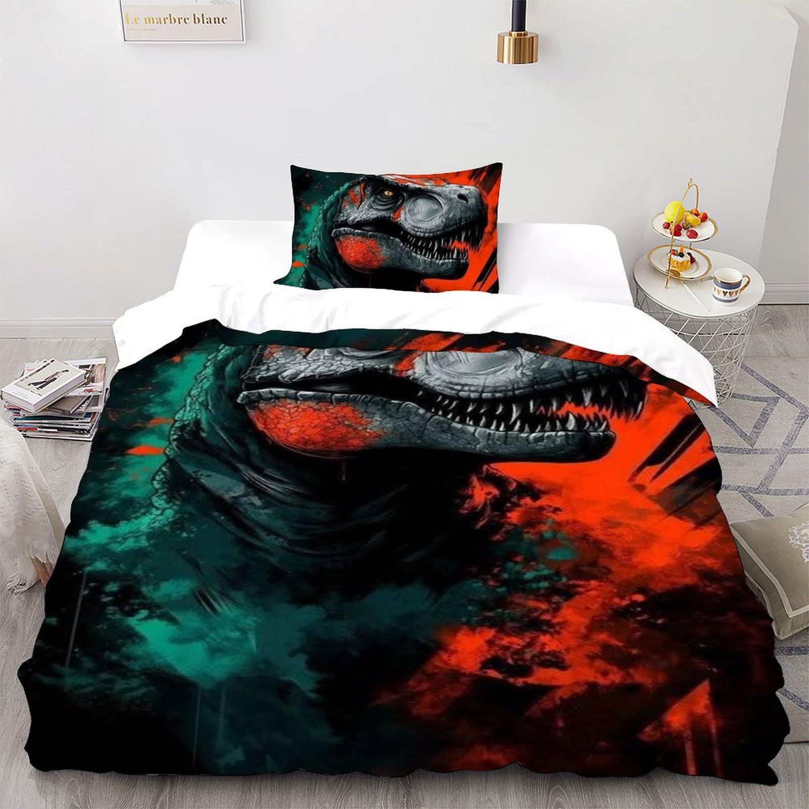 Parure de lit animaux imprimé 3D avec fermeture éclair pour chambre d'enfant