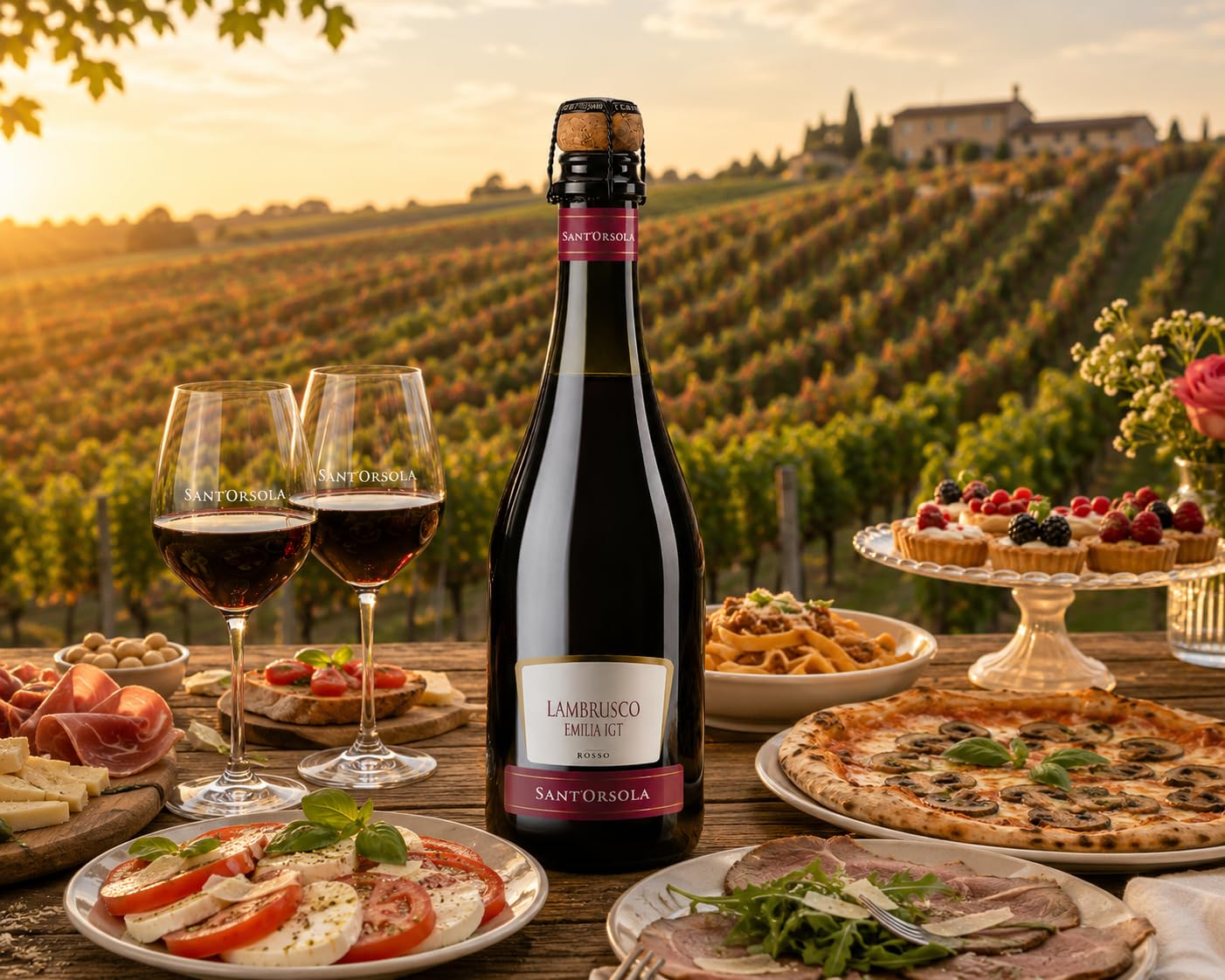 Sant'Orsola Lambrusco Emilia IGT Vino Tinto Seco Italiano - 6 Botellas X 750ml