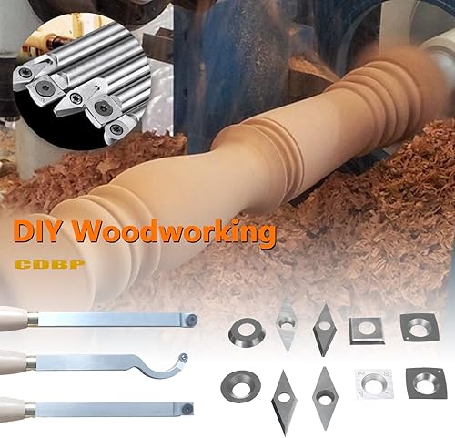 Miniatura 7 de Insertos redondos de carburo de 0.472 in (12 pulgada) para torneado de madera, cortador de carburo indexable R12 X 0.098 in para torno de