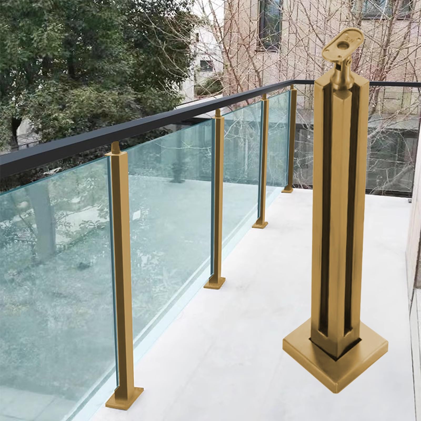Kit fixation garde-corps extérieur en verre pour piscine