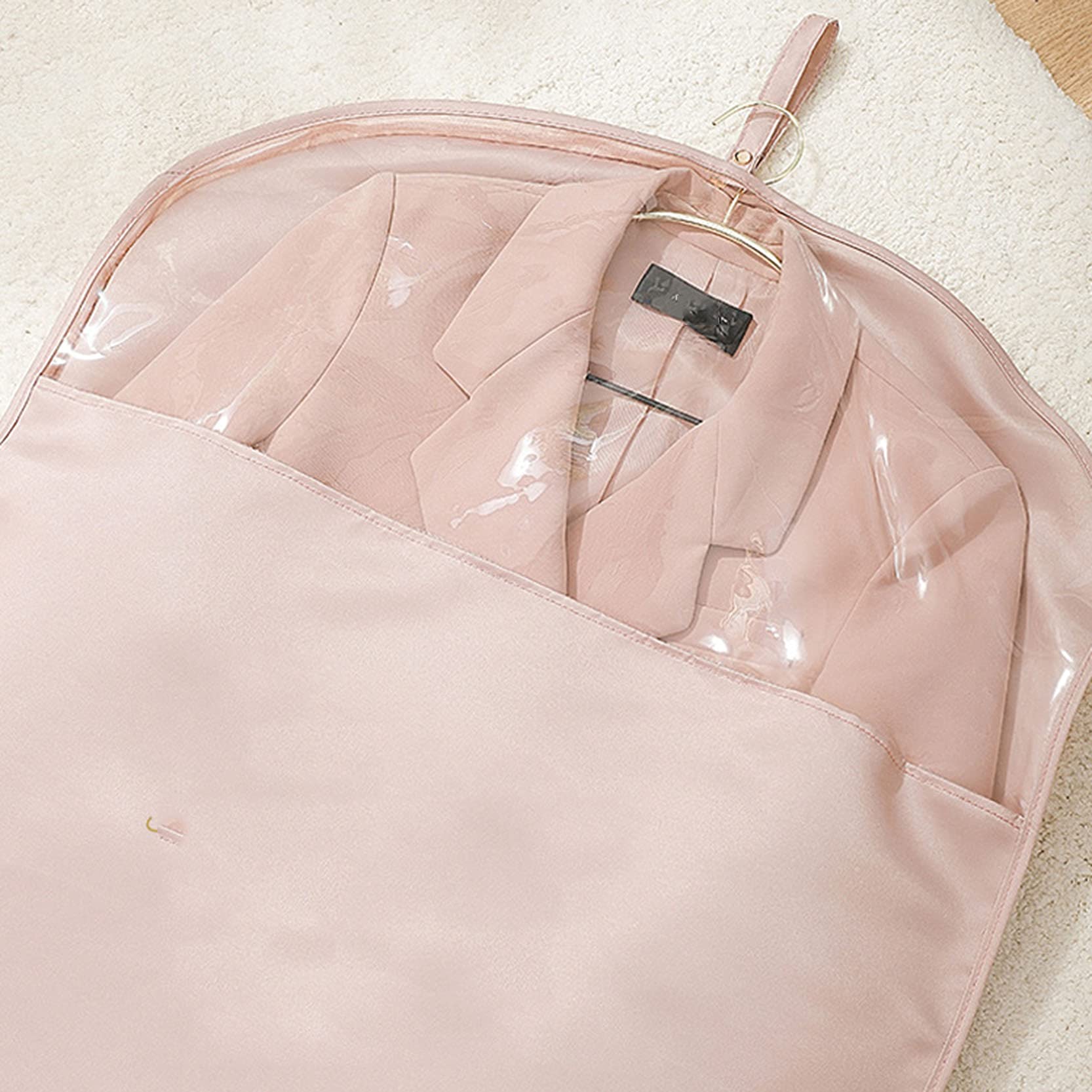 Funda de ropa de 10 cm de ancho con cremallera, 2 piezas de satén a prueba de polvo, fundas de bolsa de traje a prueba de polillas para abrigo, chaqueta, vestido largo, A-59 x 10 x 130 cm