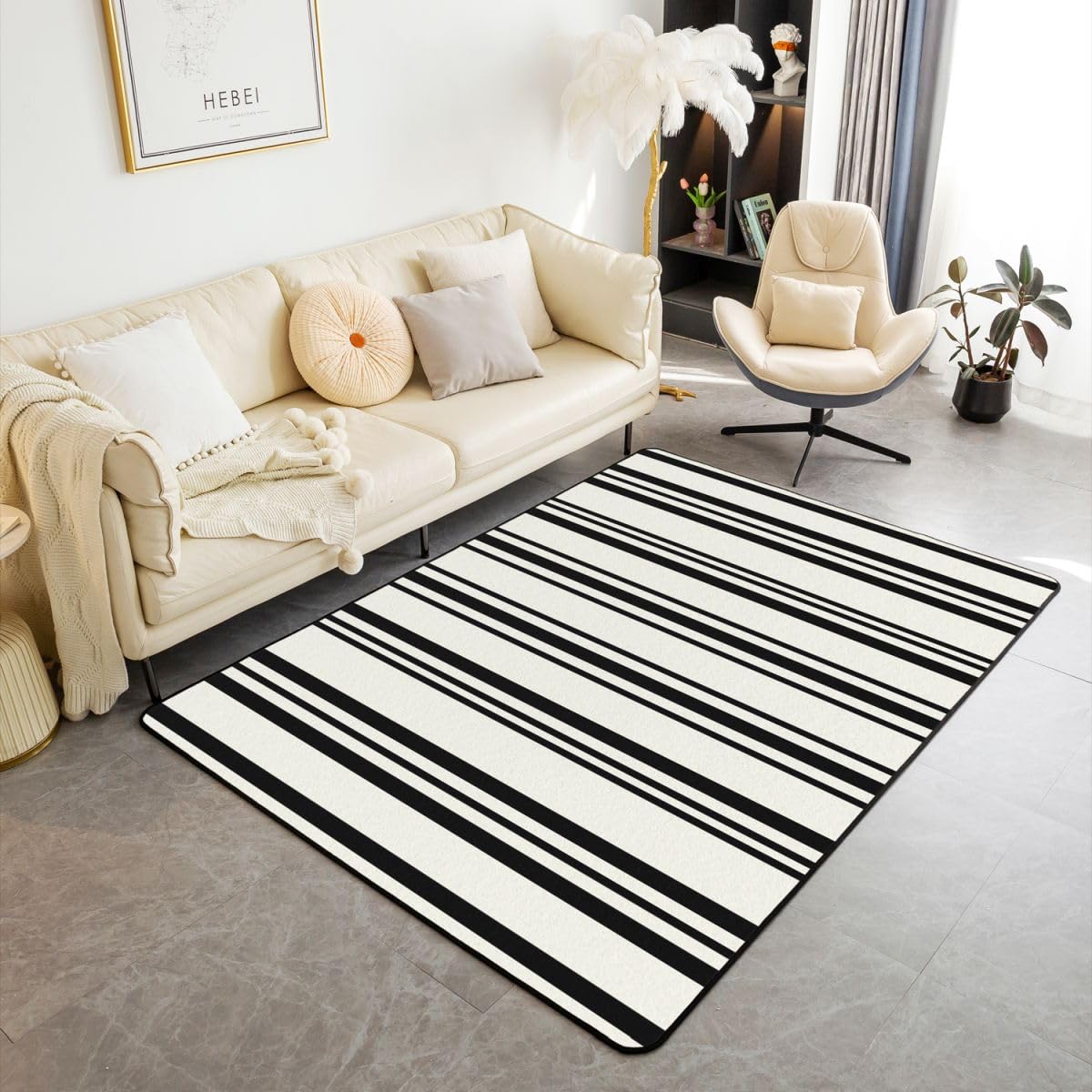 Homewish Einfache Streifen Teppich 100x150