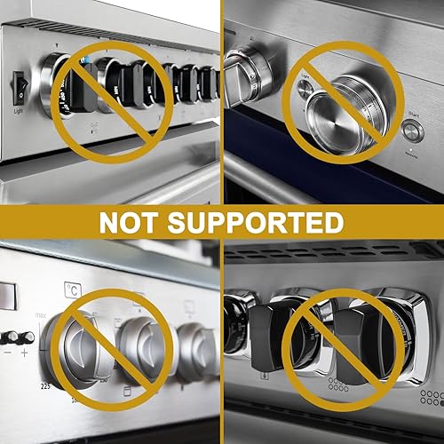 Miniatura 7 de Paquete de 5 fundas para pomos de estufa para seguridad infantil, fundas para pomos de estufa de gas de tamaño universal con adhesivo, resistentes