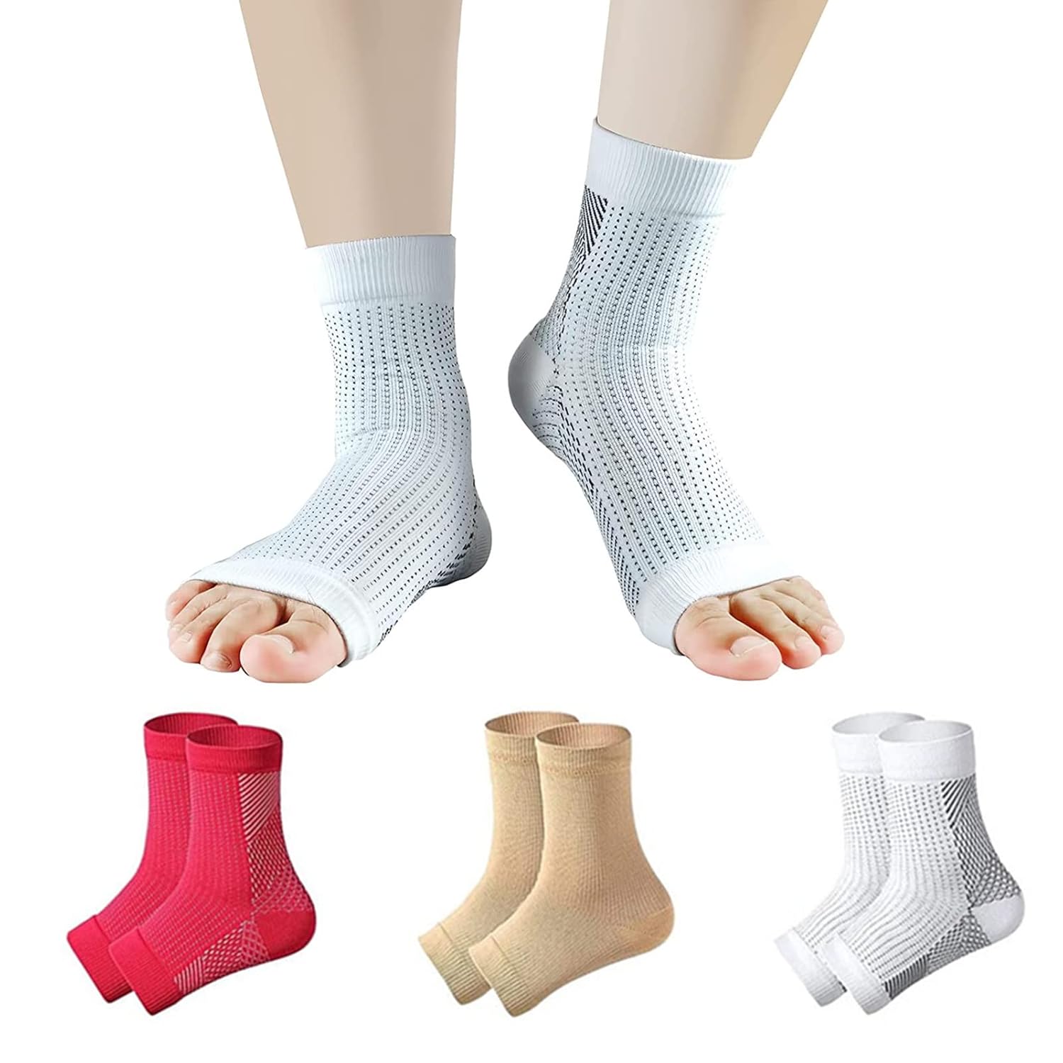 3Pcs Nano Socks Neuropathy Socks Ankle Compression Sleeve For Swelling ...