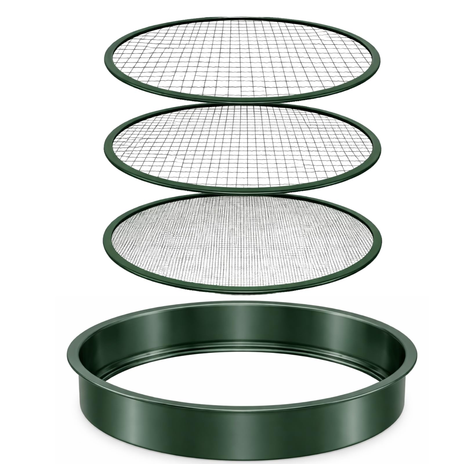 HowseHold Garden Sieve for Soil and Stones 3 in 1 Metal Soil Shifter with Interchangeable Mesh Sizes 7mm, 10mm and 12mm