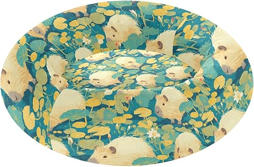 Green Cute Capybaras Warm & Soft Pet Dog Bed fluffier Calming Bed for Medium Size Pets Supplies Camas para mascotas Grandes