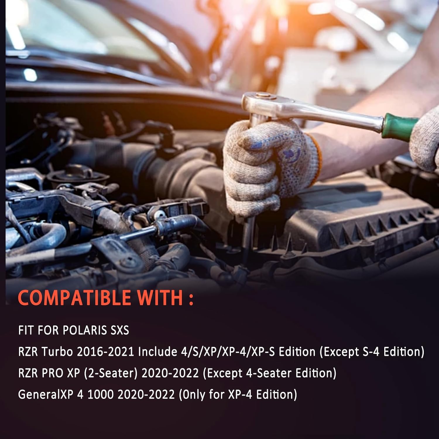 Front Brake Calipers and Sintered Pads Compatible with Polaris RZR-Turbo RZR-PRO-XP General-XP-4-1000 Replace 1912473 1913239(Left)