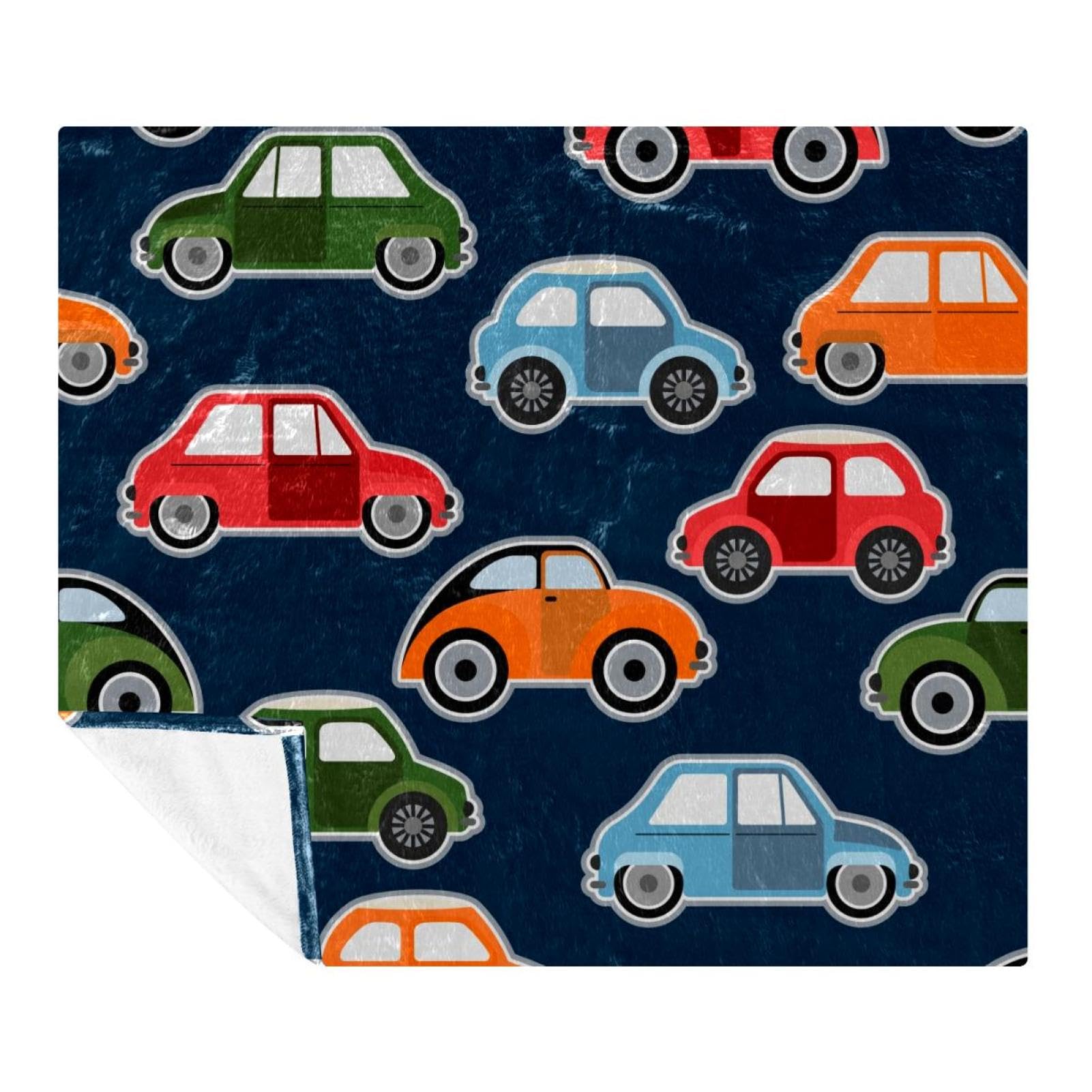 Plaid lit et voyage motif voiture pour calmer les enfants